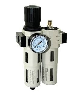Filtroregolatore + Lubrificatore ½” Tazza Protetta e manometro 0-12 bar